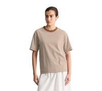 T-Shirt MARC O'POLO DENIM, Damen, Gr. S, medium braun, Obermaterial: 100% Baumwolle, regular fit, Rundhals, Shirts T-Shirt, Streifen-T-Shirt regular aus Organic Cotton (26513819-S) medium braun