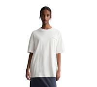 T-Shirt MARC O'POLO DENIM, Damen, Gr. S, silky weiß, Jersey, Obermaterial: 100% Baumwolle, oversize normal, Rundhals, Shirts T-Shirt, oversized aus Heavy Jersey, großer Rückenprint (73844066-S) silky
