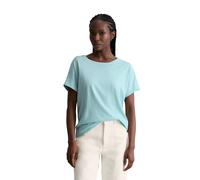 T-Shirt MARC O'POLO DENIM, Damen, Gr. XS, blau fog, Jersey, Obermaterial: 100% Baumwolle, relaxed fit normal, Rundhals, Umschlagbund, Shirts T-Shirt, relaxed aus Organic Cotton (83445553-XS) blau fog