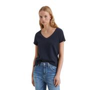 Marc O'Polo Denim Damen T-Shirt aus Bio-Baumwolle mit V-Ausschnitt, Blau (Scandinavian Blue), XS