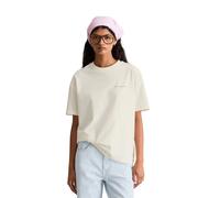 T-Shirt MARC O'POLO DENIM, Damen, Gr. XS, silky weiß, Jersey, Obermaterial: 100% Baumwolle, relaxed fit normal, Rundhals, Shirts T-Shirt, relaxed mit Rückenprint (51775952-XS) silky weiß