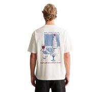 T-Shirt MARC O'POLO DENIM, Herren, Gr. S, silky weiß, Jersey, Obermaterial: 100% Baumwolle, relaxed fit normal, Rundhals, Shirts T-Shirt, relaxed mit Rückenprint (55193104-S)