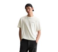 T-Shirt MARC O'POLO DENIM "mit großem Foto-Rückenprint", Herren, Gr. XXL, weiß (silky weiß), Obermaterial: 100% Baumwolle, unifarben, relaxed fit, Rundhals, Shirts (15667259-XXL) silky weiß