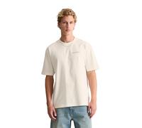 T-Shirt MARC O'POLO DENIM "mit Rückenprint", Herren, Gr. M, beige (silky weiß), Obermaterial: 100% Baumwolle, unifarben, Basic, relaxed fit, Rundhals, normaler Saum, Shirts T-Shirt (72921168-M) silky 