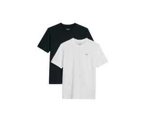 T-Shirt MARC O'POLO DENIM "regular fit im 2er Pack, in softem Single Jersey", Herren, Gr. M, schwarz-weiß (schwarz, weiß), Obermaterial: 100% Baumwolle, regular fit, Rundhals, Shirts T-Shirt (93818209