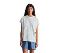 T-Shirt MARC O'POLO DENIM "aus Baumwoll-Single-Jersey", Damen, Gr. M, medium blau, Obermaterial: 100% Baumwolle, gestreift, Basic, relaxed fit, Rundhals, normaler Saum, Shirts T-Shirt (97702040-M) med