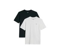 T-Shirt MARC O'POLO DENIM "regular fit im 2er Pack, in softem Single Jersey", Damen, Gr. M, schwarz, weiß, Obermaterial: 100% Baumwolle, regular fit, Rundhals, Shirts T-Shirt (93818209-M) schwarz, wei