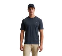 T-Shirt MARC O'POLO, Herren, Gr. L (52), blau (schwarz night), Jersey, Obermaterial: 100% Baumwolle, Rundhals, Shirts T-Shirt, Logo-T-Shirt aus Bio-Baumwolle (79285143-L) schwarz night
