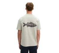 T-Shirt MARC O'POLO "mit Fisch-Rückenprint", Jungen, Gr. L, grau kit, Obermaterial: 100% Baumwolle, unifarben, Basic, loose fit, Rundhals, Shirts T-Shirt (58155223-L) grau kit
