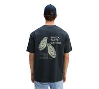 T-Shirt MARC O'POLO "mit maritinem Rückenprint", Jungen, Gr. L, schwarz navy, Obermaterial: 100% Baumwolle, unifarben, Basic, loose fit, Rundhals, Shirts T-Shirt (67069004-L) schwarz navy