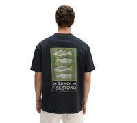 T-Shirt MARC O'POLO "mit maritimem Rückenprint", Jungen, Gr. XL, schwarz navy, Obermaterial: 100% Baumwolle, unifarben, Basic, loose fit, Rundhals, Shirts T-Shirt (51170649-XL) schwarz navy
