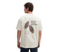 T-Shirt MARC O'POLO, Herren, Gr. XXL, egg weiß, Jersey, Obermaterial: 100% Baumwolle, loose fit normal, Rundhals, Shirts T-Shirt, loose mit maritinem Rückenprint (94596708-XXL) egg weiß