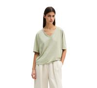 T-Shirt MARC O'POLO "mit angeschnittenen Ärmeln", Damen, Gr. S, fresh sage, Obermaterial: 67% Lyocell, 33% Baumwolle, unifarben, Basic, loose fit, V-Ausschnitt, Shirts T-Shirt (38607701-S) fresh sage