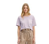 T-Shirt MARC O'POLO "mit aufgesetzter Satin-Tasche", Damen, Gr. L, dusty lavender, Obermaterial: 100% Baumwolle, unifarben, Basic, loose fit, Rundhals, normaler Saum, Shirts T-Shirt (90110922-L) dusty