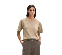 T-Shirt MARC O'POLO "mit aufgesetzter Satin-Tasche", Damen, Gr. XL, earthy taupe, Obermaterial: 100% Baumwolle, unifarben, Basic, loose fit, Rundhals, normaler Saum, Shirts T-Shirt (41868356-XL) earth
