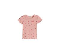 T-Shirt MARC O'POLO "mit gesticktem Erbeermuster", Mädchen, Gr. 92/98, rot, Obermaterial: 96% Baumwolle, 4% Elasthan, gemustert, regular fit, Rundhals, Shirts T-Shirt (23917918-92) rot