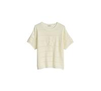 T-Shirt MARC O'POLO "mit Lochstrickmuster", Mädchen, Gr. 164, weiß cotton, Obermaterial: 100% Baumwolle, unifarben, relaxed fit, Shirts T-Shirt (66972133-164) weiß cotton