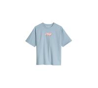 T-Shirt MARC O'POLO "mit Logoprint auf beiden Seiten", Mädchen, Gr. 140, blau, Obermaterial: 100% Baumwolle, unifarben, relaxed fit, Rundhals, Shirts T-Shirt (45195549-140) blau