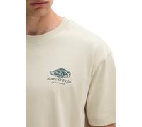 T-Shirt MARC O'POLO "mit maritinem Rückenprint", Herren, Gr. 3XL, beige (grau kit), Obermaterial: 100% Baumwolle, unifarben, Basic, loose fit, Rundhals, Shirts T-Shirt (99543628-XXXL) grau kit