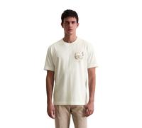 T-Shirt MARC O'POLO "mit Nature-Print", Damen, Gr. 3XL, weiß (silky weiß), Obermaterial: 100% Baumwolle, unifarben, Basic, regular fit, Rundhals, Shirts T-Shirt (55068214-XXXL) silky weiß