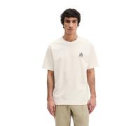 T-Shirt MARC O'POLO "mit Rückenprint", Damen, Gr. L, silky weiß, Obermaterial: 100% Baumwolle, unifarben, Basic, loose fit, Rundhals, Shirts T-Shirt (17629902-L) silky weiß
