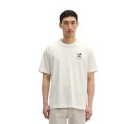 T-Shirt MARC O'POLO "mit sommerlichem Rückenprint", Herren, Gr. 3XL, beige (silky weiß), Obermaterial: 100% Baumwolle, unifarben, Basic, loose fit, Rundhals, normaler Saum, Shirts T-Shirt (41373835-XX