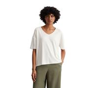 T-Shirt MARC O'POLO "mit TENCEL™ Lyocell", Damen, Gr. XS, weiß (weiß cotton), Obermaterial: 66% Lyocell, 32% Baumwolle, 2% Elasthan, unifarben, Basic, loose fit, V-Ausschnitt, Shirts T-Shirt (15578623