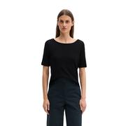 T-Shirt MARC O'POLO "mit U-Boot-Ausschnitt", Damen, Gr. S, schwarz, Obermaterial: 100% Baumwolle, unifarben, Basic, regular fit, U-Boot-Ausschnitt, Shirts T-Shirt (11444559-S) schwarz