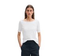 Marc OߴPolo Damen T-Shirt aus Bio-Baumwolle mit U-Boot-Ausschnitt, Weiß (White), S