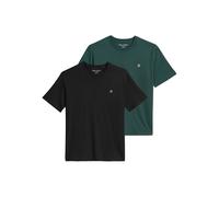 T-Shirt MARC O'POLO "T-Shirt Jersey T-Shirts Shortsleeve Kjer 2er Pack", Herren, Gr. L, bunt (schwarz, grün), Obermaterial: 100% Baumwolle CO., Shirts T-Shirt (63403617-L) schwarz, grün