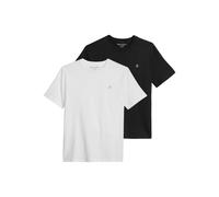 T-Shirt MARC O'POLO "T-Shirt Jersey T-Shirts Shortsleeve Kjer 2er Pack", Herren, Gr. L, bunt (schwarz, weiß), Obermaterial: 100% Baumwolle CO., Shirts T-Shirt (81629121-L) schwarz, weiß