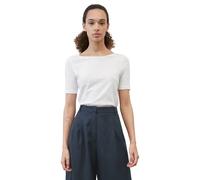 T-Shirt MARC O'POLO "T-shirt, short-sleeve, boat-neck", Damen, Gr. S, weiß, Single Jersey, Obermaterial: 100% Baumwolle, Rundhals, Shirts T-Shirt (42682201-S) weiß