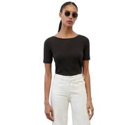 Marc O'Polo Damen T-Shirt aus Bio-Baumwolle mit U-Boot-Ausschnitt, Schwarz (Black), XS