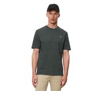 T-Shirt MARC O'POLO "T-shirt, short sleeve, logo print, ribbed collar", Herren, Gr. L, grau (brayden storm), Single Jersey, Obermaterial: 100% Baumwolle, Rundhals, Shirts T-Shirt (13021308-L) brayden