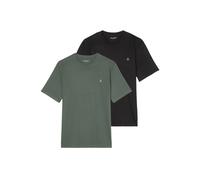T-Shirt MARC O'POLO "T-Shirt Small-Logo 2er Pack", Herren, Gr. L, bunt (schwarz, grün), Obermaterial: 100% Baumwolle CO., Shirts T-Shirt (65224734-L) schwarz, grün