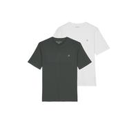 T-Shirt MARC O'POLO "T-Shirt Small-Logo 2er Pack", Herren, Gr. XXL, bunt (dunkelgrün, weiß), Obermaterial: 100% Baumwolle CO., Shirts T-Shirt (38814420-XXL) dunkelgrün, weiß