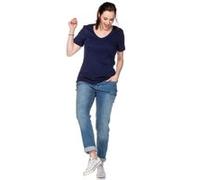 Große Größen: BASIC T-Shirt mit V-Ausschnitt, marine, Gr.44/46