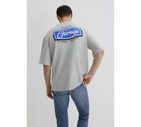 Mavi Herren Garage Printed Tee T-Shirt, Light Grey Melange, S