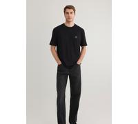 Mavi Herren Logo Embroidery Tee T-Shirt, Black, S