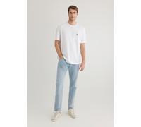 Mavi Herren Logo Embroidery Tee T-Shirt, White, S