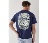 T-Shirt MAVI "PRINTED TEE", Herren, Gr. XXL, schwarz iris, 100% Baumwolle, weit normal, Rundhals, Shirts T-Shirt, T-Shirt mit maritimem Print (12575816-XXL) schwarz iris