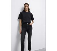 T-Shirt MAVI "SHORT SLEEVE FASHION JERSEY", Damen, Gr. M, schwarz (jet schwarz), 69% Baumwolle, 21% Polyester, 10% Elasthan, unifarben, normal normal, Rundhals, Shirts T-Shirt, T-Shirt Oversize (92193