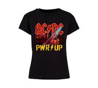 T-Shirt MERCHCODE "Merchcode Damen Ladies ACDC - PWRUP Stage Lights Box Tee", Damen, Gr. M, schwarz, 100% Baumwolle, bedruckt, normal, Rundhals, Shirts T-Shirt (11929435-M) schwarz