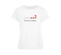 T-Shirt MERCHCODE "Merchcode Damen Ladies Christmas Loading Box Tee", Damen, Gr. XS, weiß, 100% Baumwolle, bedruckt, normal, Rundhals, Shirts T-Shirt (72391862-XS)