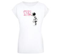 T-Shirt MERCHCODE "Merchcode Damen Ladies Dream Big T-Shirt", Damen, Gr. XXL, weiß, 100% Baumwolle, unifarben, loose fit, Rundhals, Shirts T-Shirt (86338933-XXL) weiß