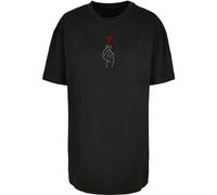 T-Shirt MERCHCODE "Merchcode Damen Ladies K Heart Oversized Boyfriend Tee", Damen, Gr. 4XL, schwarz, 100% Baumwolle, bedruckt, oversize, Rundhals, Shirts T-Shirt (17441656-4XL) schwarz