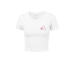 T-Shirt MERCHCODE "Merchcode Damen Ladies Minnie Mouse Wink Tee", Damen, Gr. M, weiß, 100% Baumwolle, bedruckt, slim fit, Rundhals, Shirts T-Shirt (65535819-M) weiß