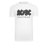 T-Shirt MERCHCODE "Merchcode Herren ACDC Back In Black Tee", Damen, Gr. XL, weiß, 100% Baumwolle, bedruckt, normal, Rundhals, Shirts T-Shirt (21537428-XL) weiß