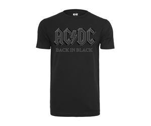 T-Shirt MERCHCODE "Merchcode Herren ACDC Back In Black Tee", Jungen, Gr. M, schwarz, 100% Baumwolle, bedruckt, normal, Rundhals, Shirts T-Shirt (16313604-M) schwarz