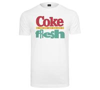 T-Shirt MERCHCODE "Merchcode Herren Coca Cola 90's Logo", Herren, Gr. XS, weiß, 100% Baumwolle, unifarben, normal, Rundhals, Shirts T-Shirt (64692702-XS)